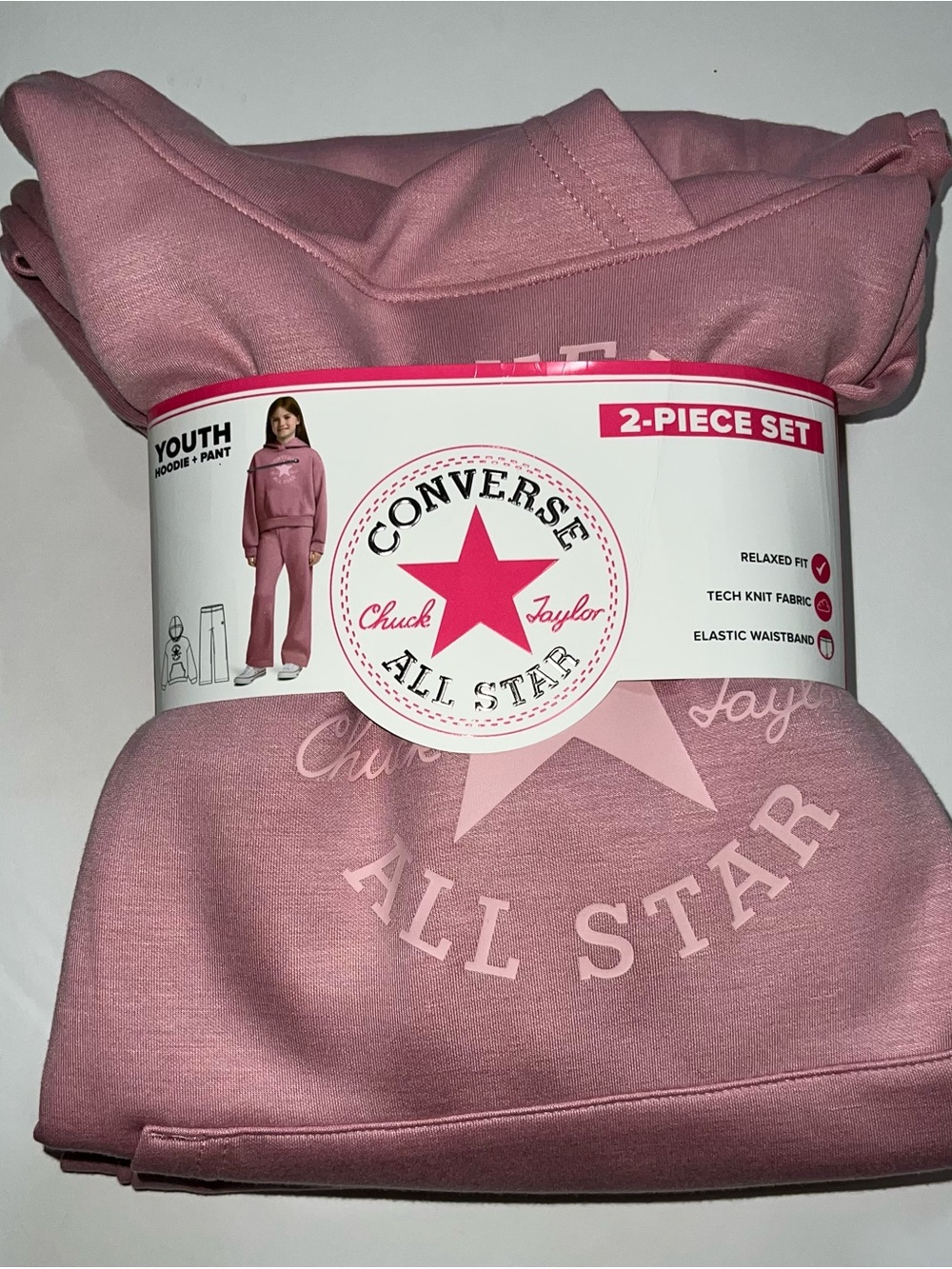 Converse Youth 2-Piece Hoodie & Pant Set - Dusty Pink